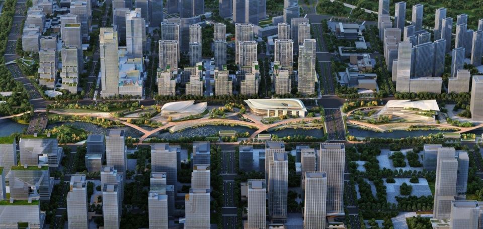钱塘湾文化区,杭州 / Zaha Hadid Architects