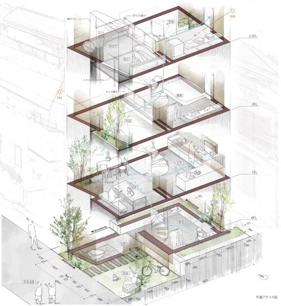 神乐坂的垂直町屋,日本 / Takumi Wakui + Riho Wakui Architects
