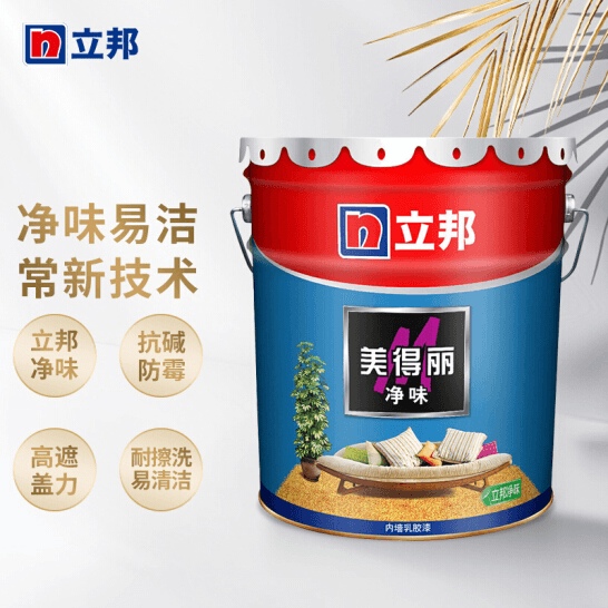 立邦 净味美得丽 墙面漆白色 净味内墙乳胶漆 油漆 涂料18L